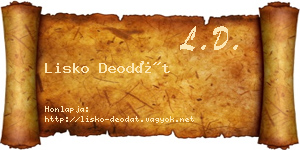 Lisko Deodát névjegykártya